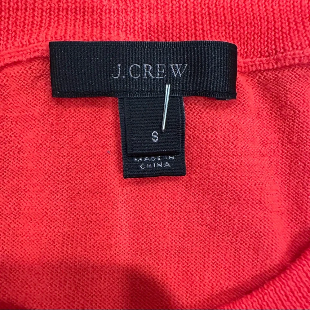 J. Crew Women’s Bright Orange 100% Merino Wool Crew Neck Sweater Size Small